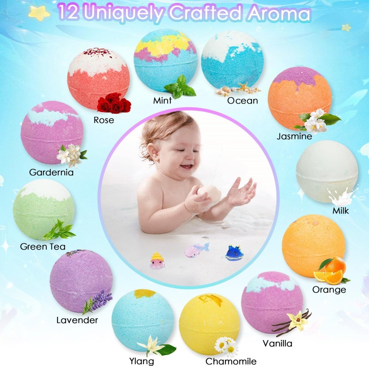 Showery® Happy Splash Bath Bomb Set (12 Pack) - Showery 8